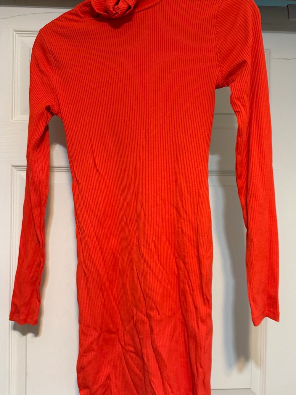 wild fable Bright Red Ribbed Turtleneck Dress